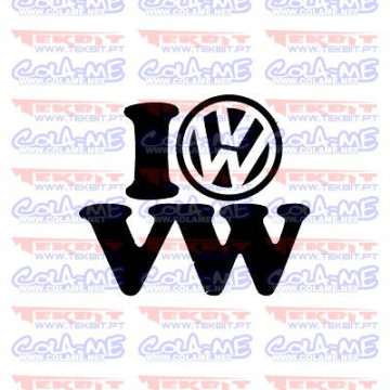 Autocolante - I Love VW