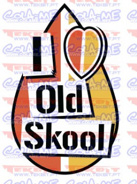 Autocolante Impresso - I love old Skool