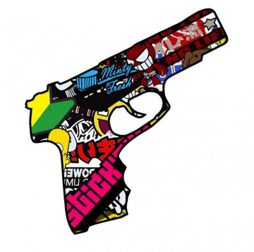 Autocolante Impresso - Pistola Bomb sticker