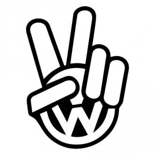 Autocolante - Mão da paz - VW