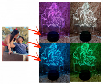 Moldura / Candeeiro com luz de presença Com Foto Convertida Para Linhas