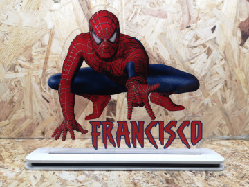 Moldura / Candeeiro com luz de presença - Homem Aranha - Com nome