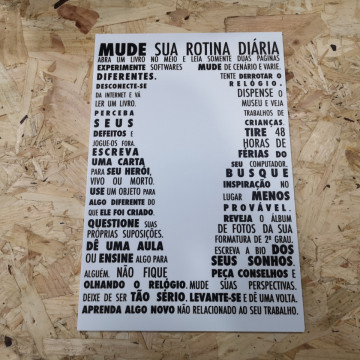 Placa Decorativa em PVC - Mude sua rotina Diária