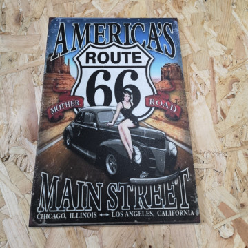 Placa Decorativa em PVC - Route 66
