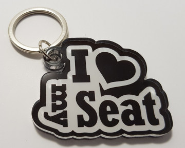Porta chaves em acrílico com I Love My Seat