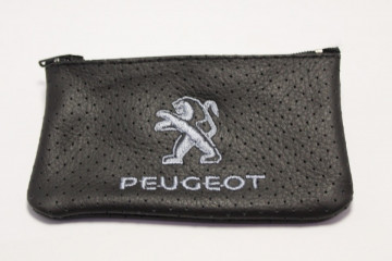 Porta moedas em pele com Peugeot