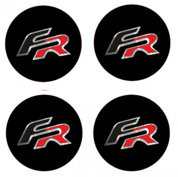 4 Autocolantes Para Centros de Jantes com Seat FR