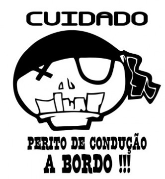 Autocolante - Cuidado, perito de condução a bordo