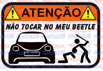 Autocolante Impresso - Não tocar no meu Beetle