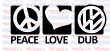 Autocolante - Peace Love DUB