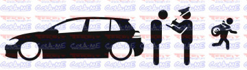 Autocolante - Policia e ladrões - VW Golf 7