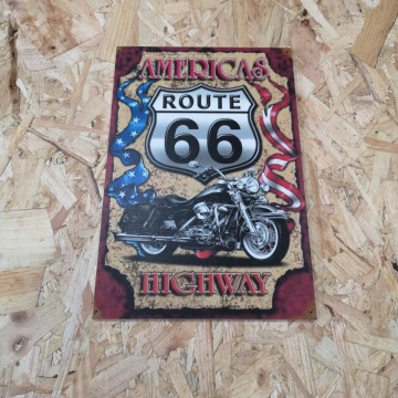 Placa Decorativa em PVC - Route 66 Americas Highway