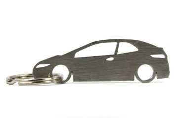 Porta Chaves em inox com silhueta com Honda Civic (8gen)