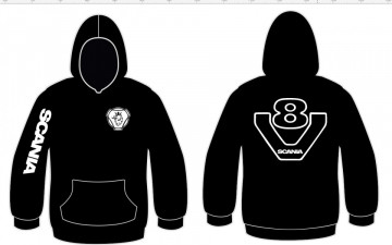Sweatshirt com capuz para Scania V8