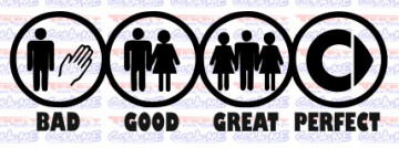 Autocolante - BAD GOOD GREAT PERFECT - SMART