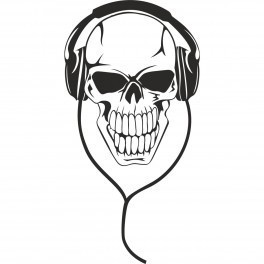 Autocolante - Caveira Headphones