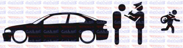 Autocolante - Policia e ladrões - BMW E46 Coupe