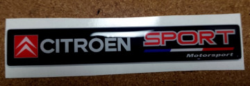 Autocolante Resinado 3D com Citroen Sport - 119x20mm