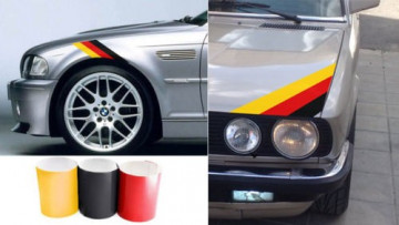 Autocolantes - Faixas BMW (preto, vermelho, amarelo) 55x5cm