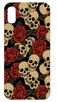 Capa de telemóvel com Caveiras e Rosas