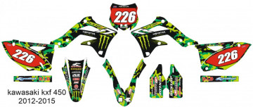 Kit Autocolantes Para Kawasaki KXF 450 12-15