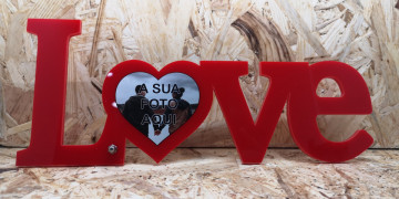Moldura em acrílico - Love - com foto