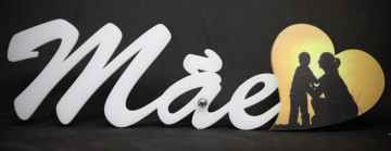 Palavra Mãe em acrílico - Com foto personalizada