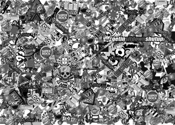 Sticker Bomb - Tekbit / Cola-me - Preto e Branco