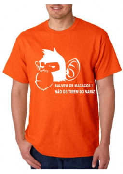 T-shirt - Salvem os Macacos, Não os tirem do nariz