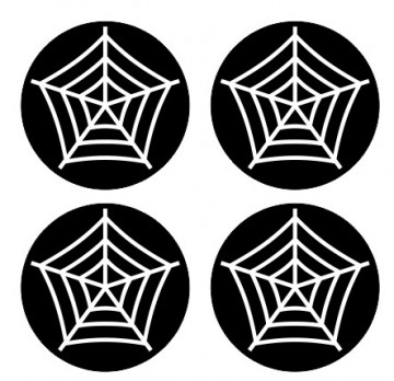 4 Autocolantes Para Centros de Jantes com Teia de aranha