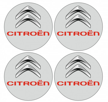 4 Autocolantes Para Centros de Jantes para Citroen
