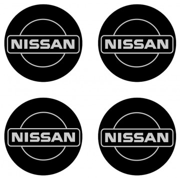 4 Autocolantes Para Centros de Jantes para NISSAN