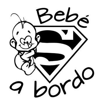 Autocolante - Bebé a bordo com Super Homem