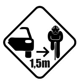 Autocolante - Carro + Ciclista