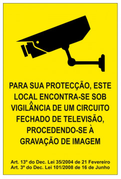 Autocolante - Este local encontra-se sob vigilância