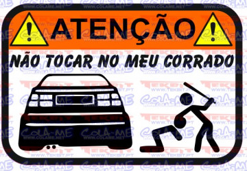 Autocolante Impresso - Não tocar no meu Corrado