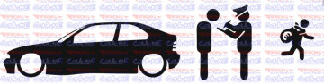 Autocolante - Policia e ladrões - BMW E36 Compact