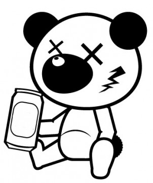 Autocolante - Urso cerveja