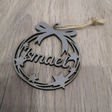 "Bola" para árvore de Natal com nome - MDF