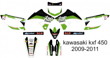 Kit Autocolantes Para kawasaki KXF 450 09-11