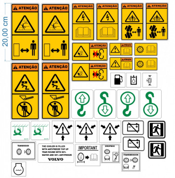 Kit de Autocolantes / Etiquetas para máquina Volvo
