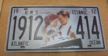 Matrícula decorativa - Titanic 1912 4 14 Atlantic Ocean