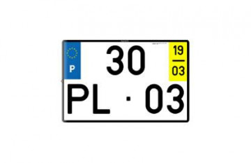 Placa de Matrícula 34x22cm em Acrílico - Com ano e mês