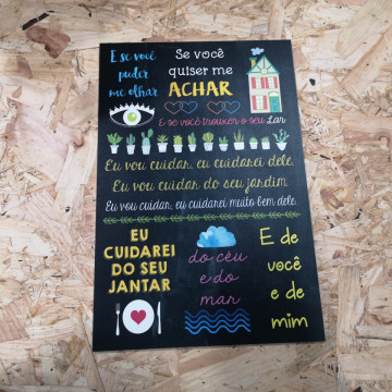 Placa Decorativa em PVC - E se Você Puder me Olhar