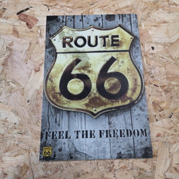 Placa Decorativa em PVC - Route 66 Fell The Freedom