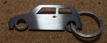 Porta Chaves em inox com silhueta com Mini One