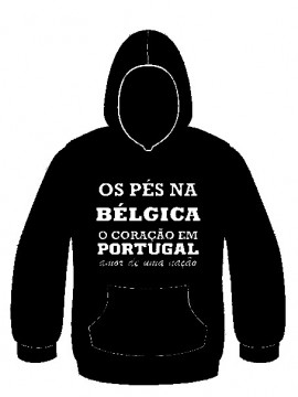 Sweatshirt com capuz - Os pés na Bélgica o coração em Portugal, amor de uma nação