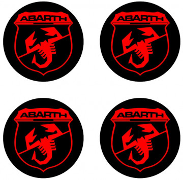 4 Autocolantes Para Centros de Jantes para Fiat ABARTH