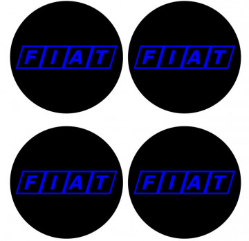 4 Autocolantes Para Centros de Jantes para Fiat