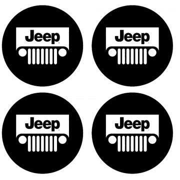 4 Autocolantes Para Centros de Jantes para Jeep